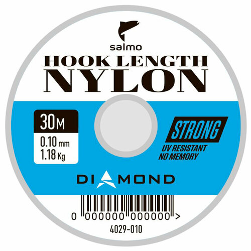 леска поводочная монофильная salmo diamond hook length nylon 30м 0 20мм Леска монофильная Salmo Diamond HOOK LENGTH NYLON 030/022