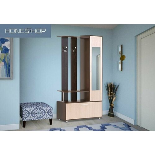 Прихожая Генри ЛДСП корпус венге цава фасад клён 80х35х200 19321₽