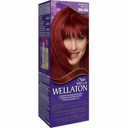 Wella Крем-Краска для волос стойкая Wellaton, 66/46 Красная вишня