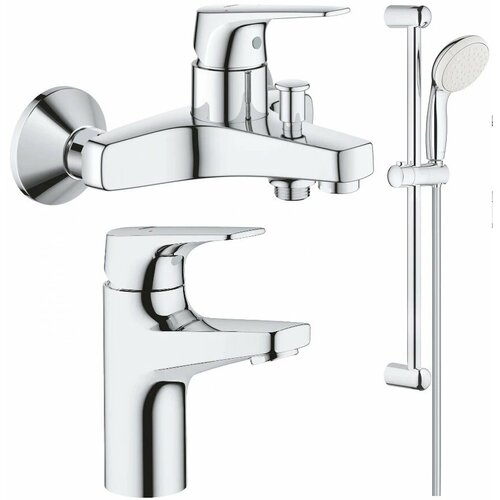 Комплект смесителей Grohe BauFlow 23601000 + 23752000 + 27924001 смеситель для раковины grohe bauflow 23752000 хром