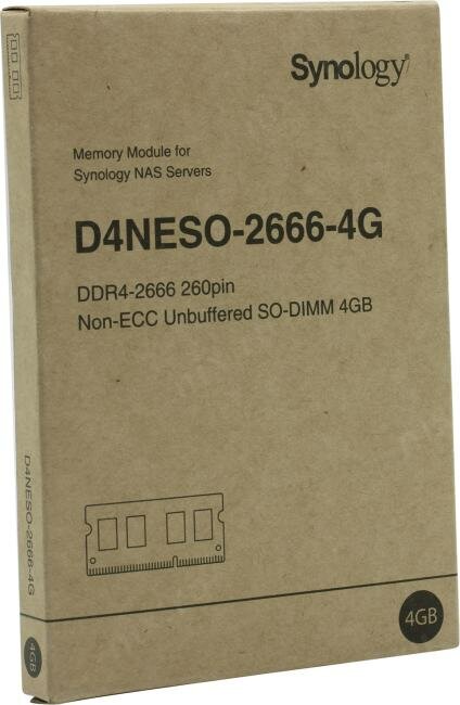 Модуль памяти Synology DDR4-2666 non-ECC unbuffered SO-DIMM 260pin 1.2V, для моделей RS820RP+, RS820+, DVA3219 - фото №5