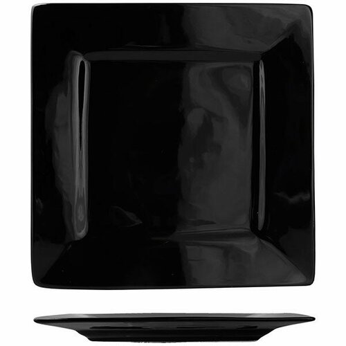 Тарелка квадр.21*21см черн. фарфор (Kunstwerk)