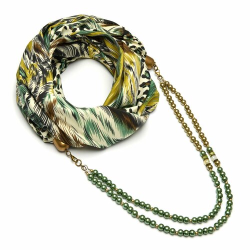 фото Платок foxtrot,90х90 см, желтый, зеленый