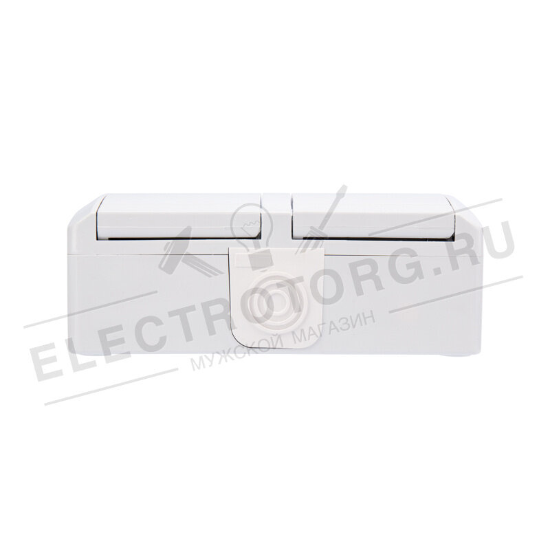 KR-78-0803 KRANZ Блок горизонтальный 2 розетки (керамика) INDUSTRIAL IP54 с заземлением, о/у, белый - фото №17