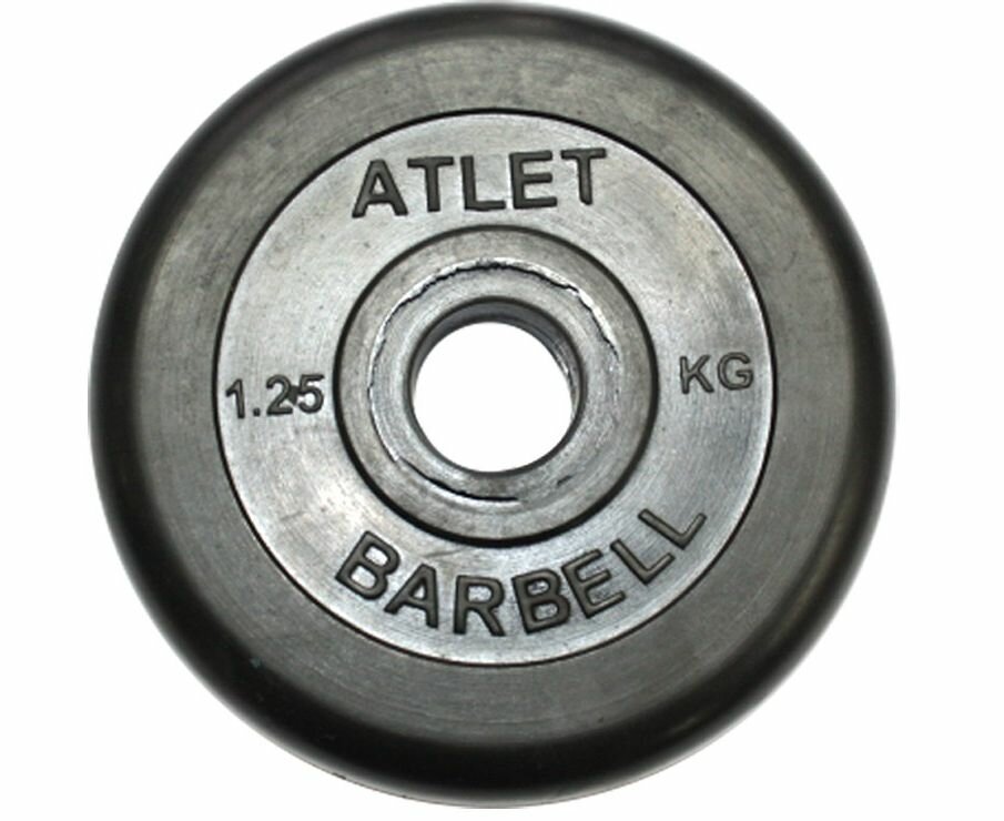 Диск обрезиненный BARBELL ATLET 1.25 кг / диаметр 26 мм