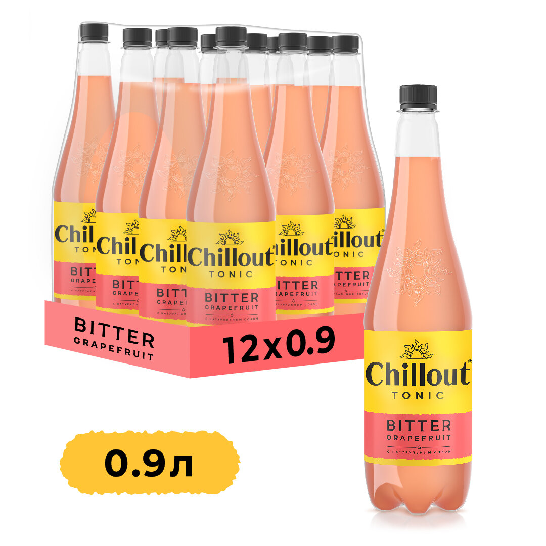 Тоник Chillout "Bitter Grapefruit", 12 шт по 0,9 л, ПЭТ