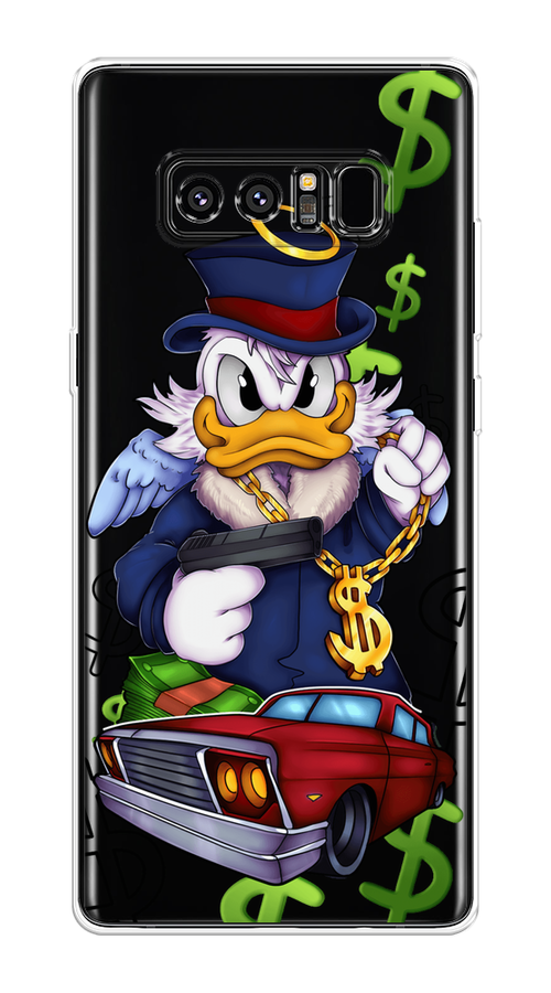 Силиконовый чехол на Samsung Galaxy Note 8 / Самсунг Галакси Ноте 8.0 "Scrooge McDuck with a Gold Chain", прозрачный