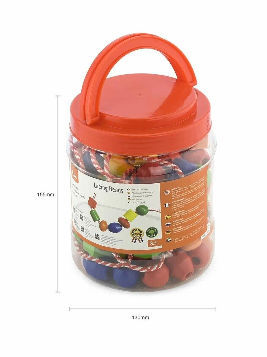 Шнуровка Viga Toys Бусинки, 30 шт. (58466) - фото №1