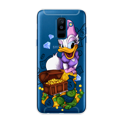 Силиконовый чехол на Samsung Galaxy A6 Plus / Самсунг Галакси A6 Плюс Rich Daisy Duck, прозрачный