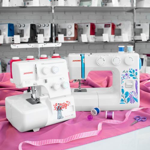 Купить Комплект швейная машина Janome A-25 + оверлок Janome Samurai 888 ...
