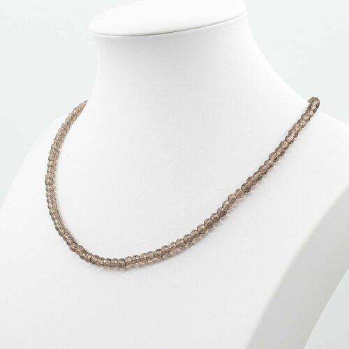 Бусы, раухтопаз, длина 50 см, коричневый