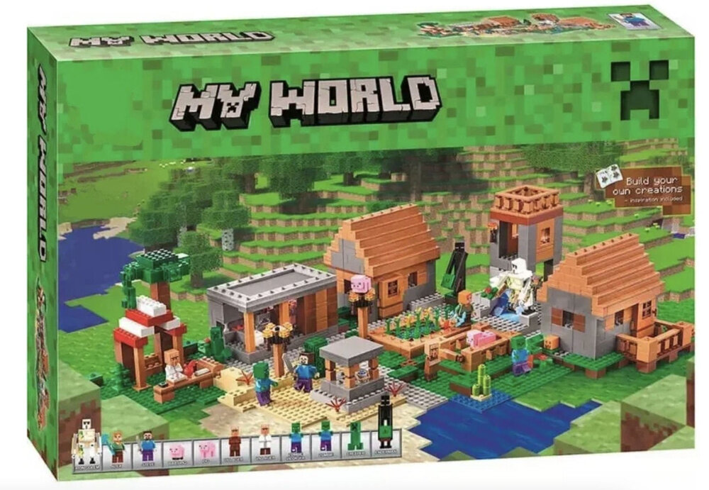 Конструктор LX Майнкрафт Minecraft Большая деревня, 1658 деталей совместим с лего