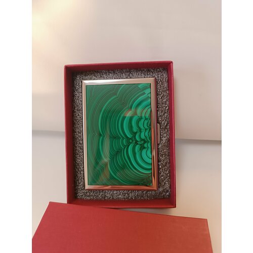 Визитница гладкая, серый, зеленый