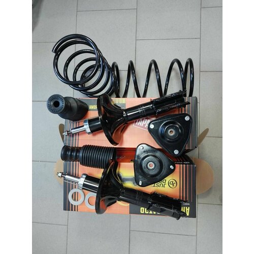 Амортизаторы передние 2шт с пружинами опорами подшипниками пыльниками отбойниками Митцубиси Лансер 9 Mitsubishi Lancer 9 JustDrive Япония 27400₽