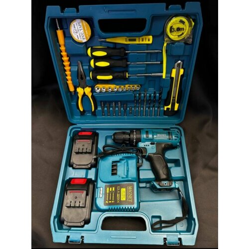 Шуруповерт с набором инструментов