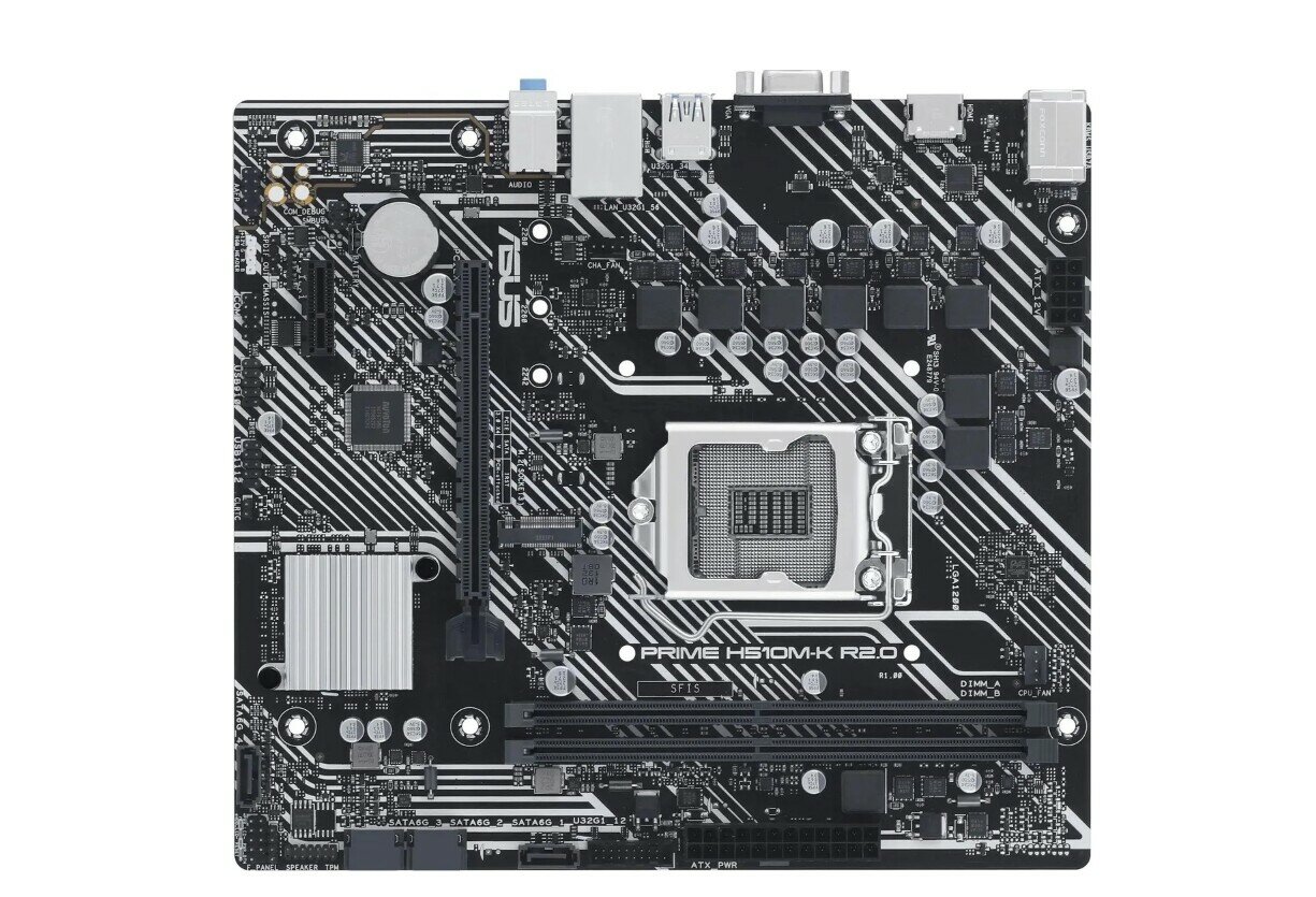 Материнская плата ASUS PRIME H510M-K R2.0 / Intel H470 LGA1200 2xDDR4 1xM.2 4xSATA D-SUB HDMI / mATX