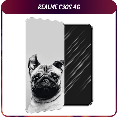 Силиконовый чехол на Realme C30S 4G / Реалми С30S 4G Ушастый мопс силиконовый чехол на realme c30s 4g реалми с30s 4g кот рисунок черно белый