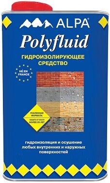 Гидроизоляция Alpa Polifluid 5л Защита от Влаги Бесцветная / Альпа Полифлюид.