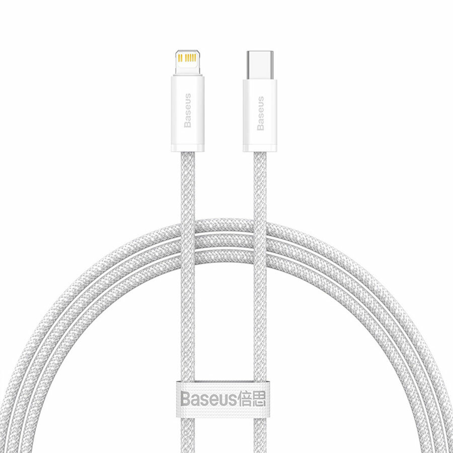 Кабель для айфон USB-C BASEUS Dynamic Series Type-C - Lightning, 4A, 20W, 1 м, белый