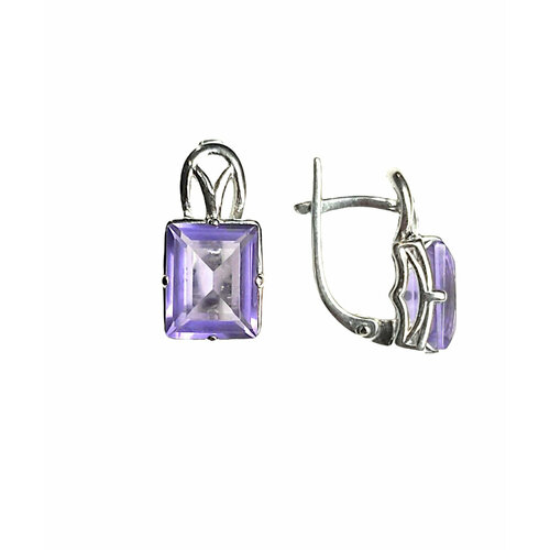 Серьги ЗлатаМира, серебро, 925 проба, аметист
