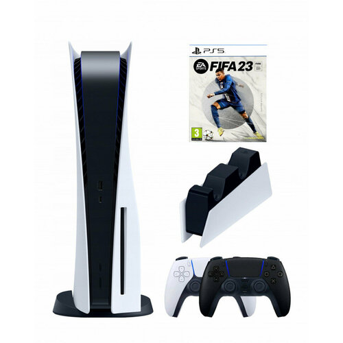 Игровая приставка Sony PlayStation 5 (3-ревизия)+2-й геймпад(черный)+зарядное+FIFA23