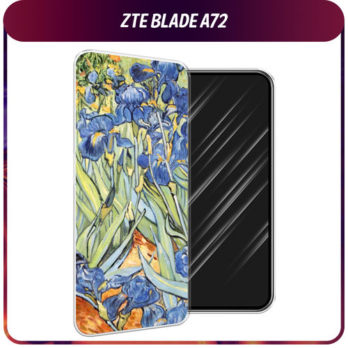 Силиконовый чехол на ZTE Blade A72/V40 Vita / ЗТЕ Блэйд А72/V40 Вита Ирисы Ван Гог