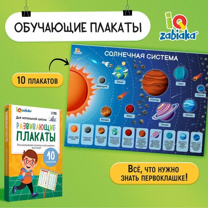 Обучающие плакаты ZABIAKA "Для начальной школы", от 3 лет