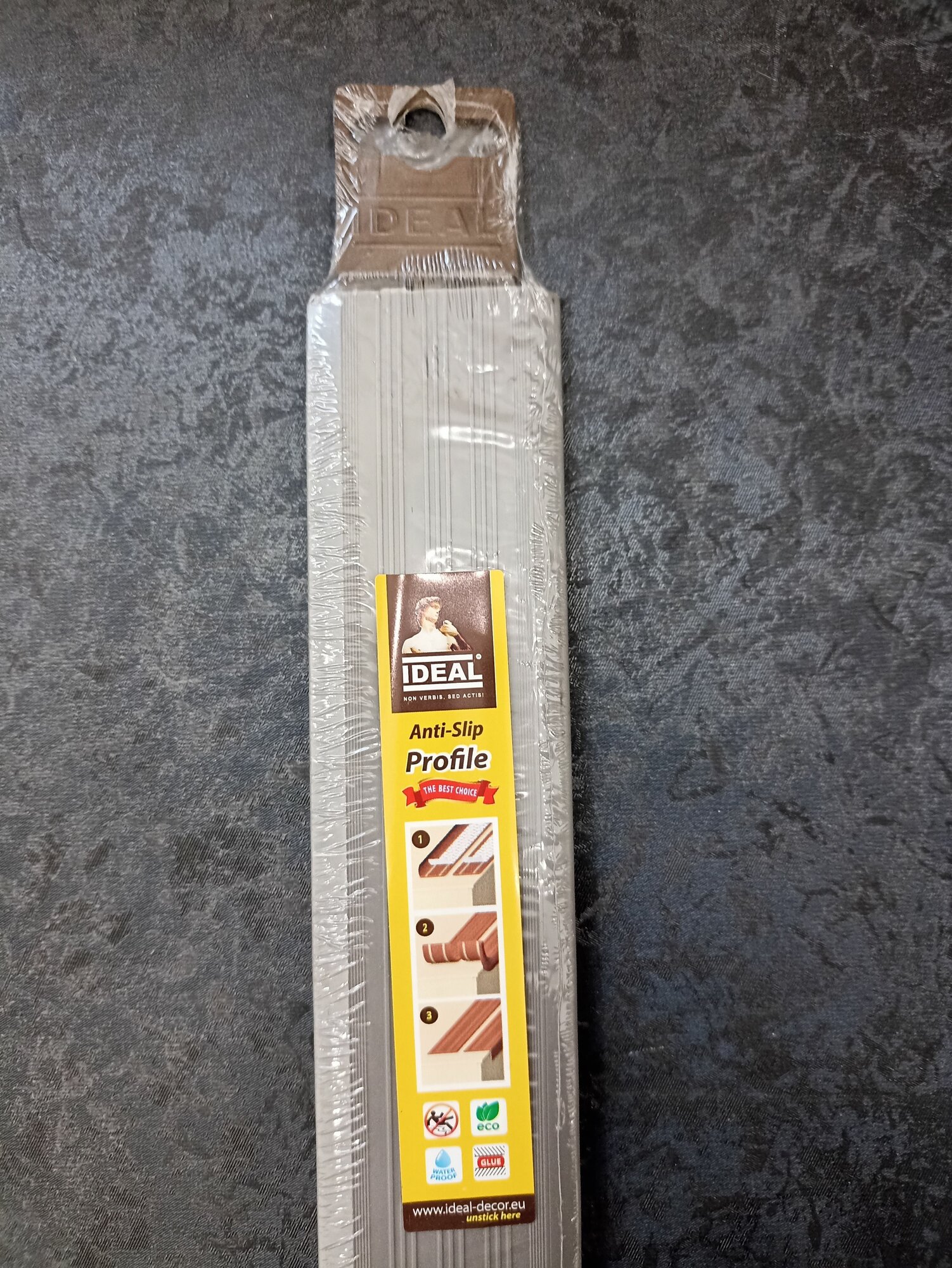 фото Порог напольный антискользящий, пластиковый, 48 мм, 0,9 м, Темно-серый, 2 шт.