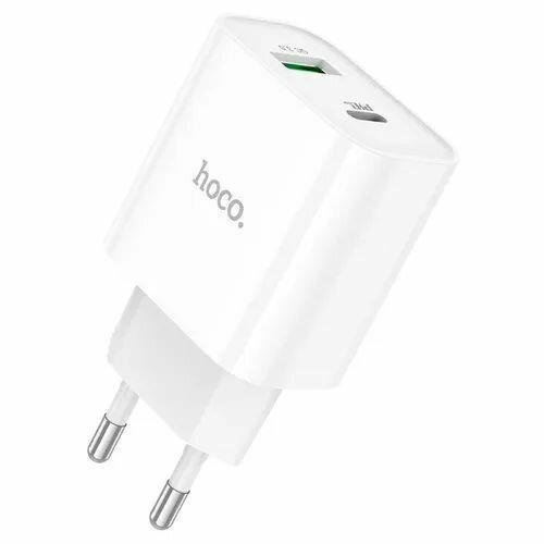 Сетевое зарядное устройство Hoco C80A Rapido 20 Вт, USB, USB type-C, Quick Charge, PD, 3.1А, белый — фото 1