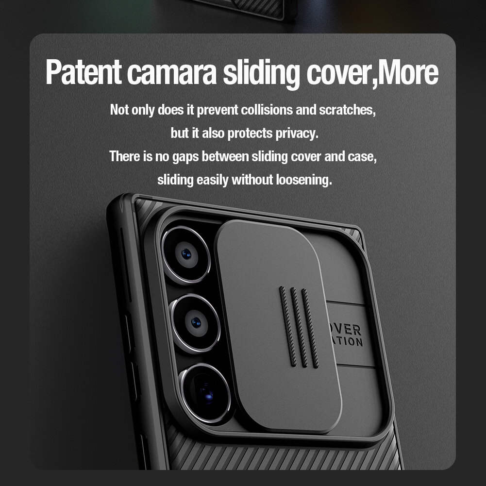 Чехол усиленный с защитной шторкой для камеры от Nillkin на Samsung Galaxy S24 Ultra, серия CamShield Pro Case — фото 1