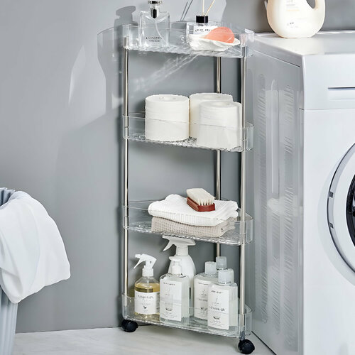 Этажерка пластиковая для ванной 4-х ярусная угловая Baizheng 1884₽