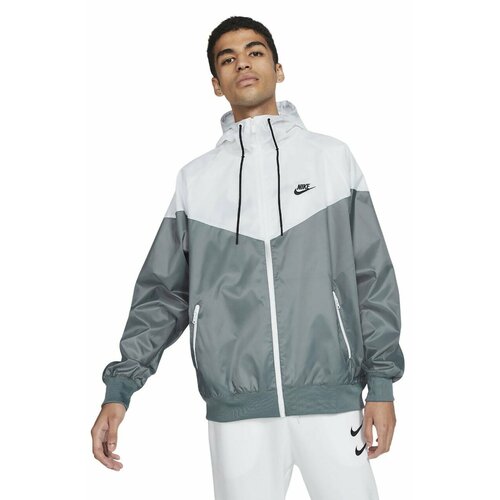 Ветровка NIKE, размер M, серый, белый original new arrival 2018 nike sportswear windrunner men s jacket hooded sportswear