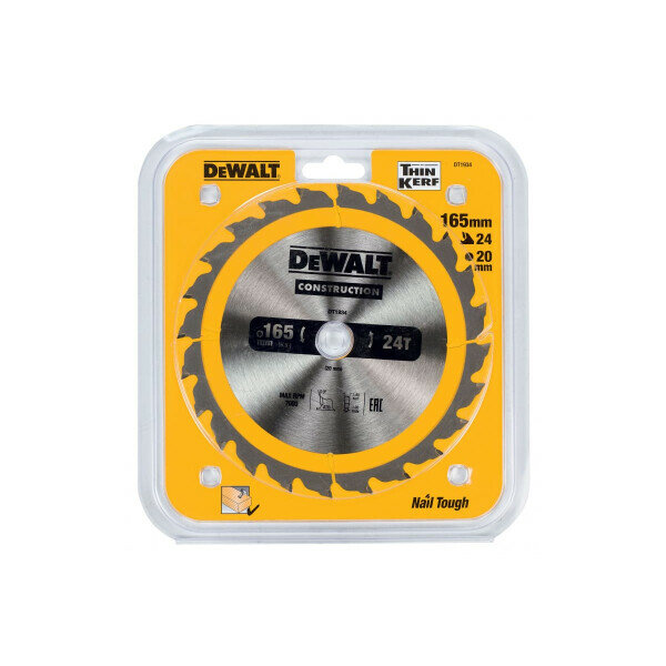 Пильный диск DeWALT Construction DT1934-QZ 165х20 мм