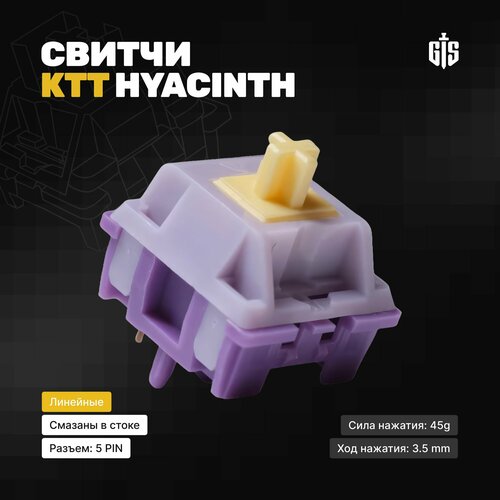 Механические переключатели KTT Hyacinth (70 штук), линейные, 5-pin, 45 грамм