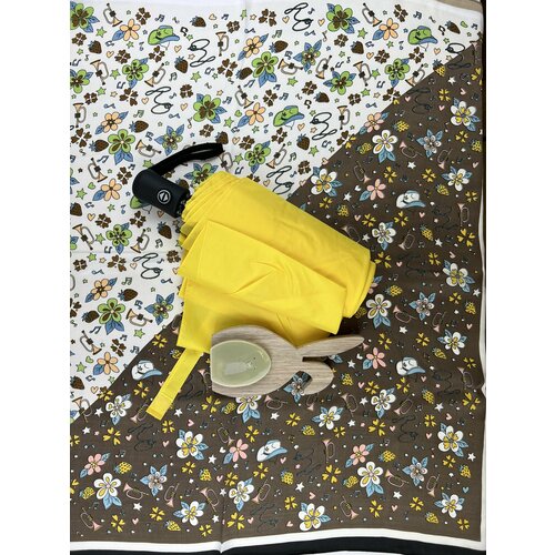 Подарочный женский комплект на пасху зонт ArtRain с платком и Пасхальным Зайцем в картонной крафтовой коробке