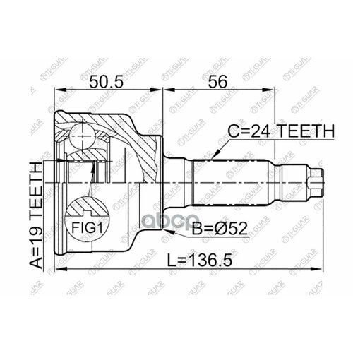 Шрус Tg-6814 Ma-014 Ti-Guar 195224 Mazda Demio Ford Festiva Ti-Guar арт TG6814 4990₽