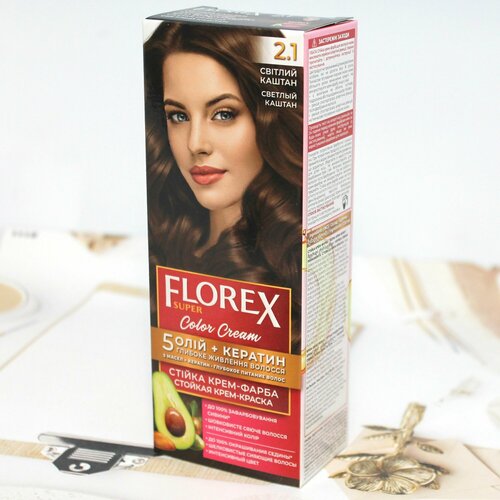 Краска для волос 21 FLOREX-SUPER Светлый каштан 349₽