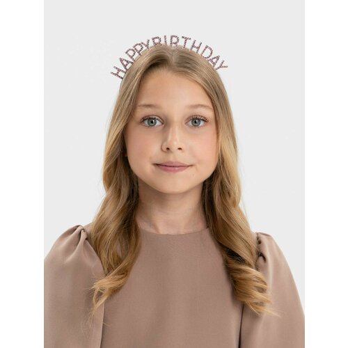 Ободок на голову Happy Birthday, Цвет Розовый карнавальный ободок колпак happy birthday кремовый