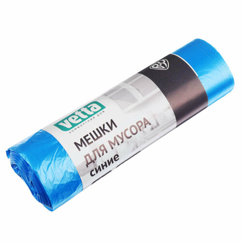 VETTA Мешки для мусора 60 л 20 шт стандарт синие рулон 4 штуки 407₽