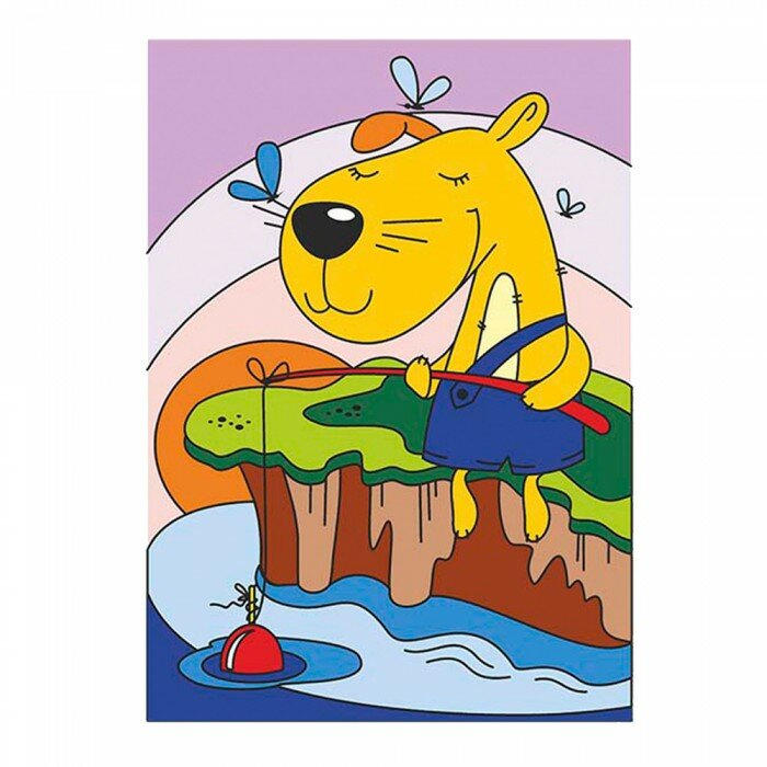 Картина по номерам LORI "Смелый рыбак", для малышей, основа, краски, кисть