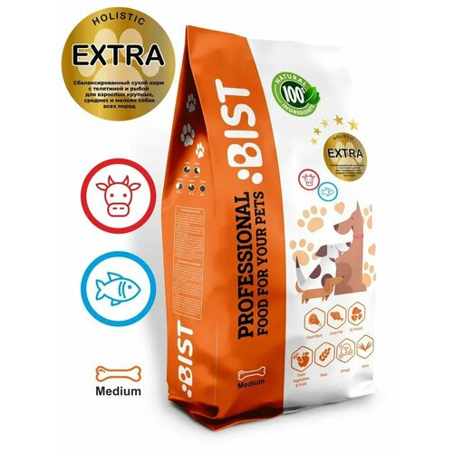 BIST Holistic Extra корм сухой для собак с телятиной и рыбой 15кг
