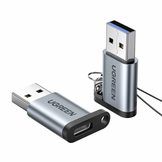 Адаптер UGREEN US276 (50533) USB 3.0-A to USB-C M/F Adpater. Цвет: серый.