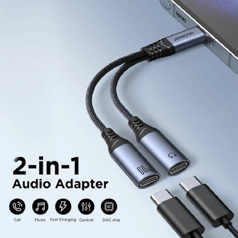Аудио адаптер 2в1 Type-C