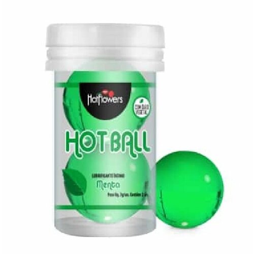 фото Интимный лубрикант aromatic hot ball с ароматом мяты в форме двух масляных шариков hot flowers