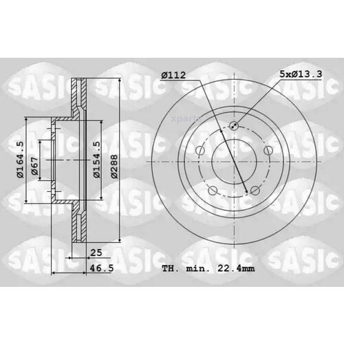 SASIC 6106109 Диск тормозной