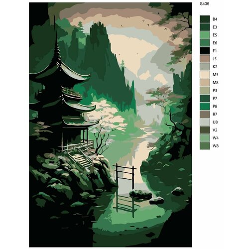 Картина по номерам S436 Японский пейзаж 50x70 см картина по номерам y 924 японский пейзаж 50x70