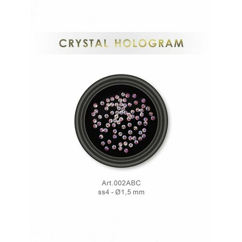 Стразы для ногтей Crystal AB ss4 голограмма 100 шт 360₽