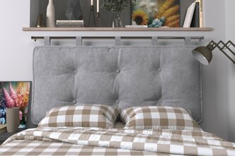 Набивное изголовье-подушка для кровати Mr. Mattress Soft L 140x70 Iron без крепления