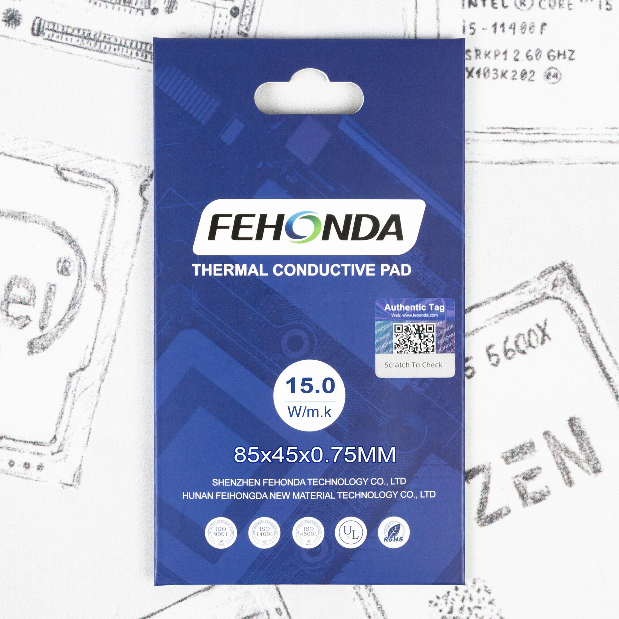Термопрокладка Fehonda 85*45mm*0.75mm 15.0W/m-k