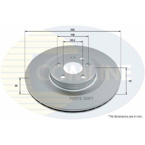 COMLINE ADC2924V диск торм Volvo S60 III/S90 II/XC60 II зад под R17 16- (С покрытием)